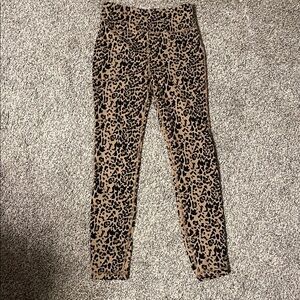 Leopard Print High-Waist Leggings - Tan & Black